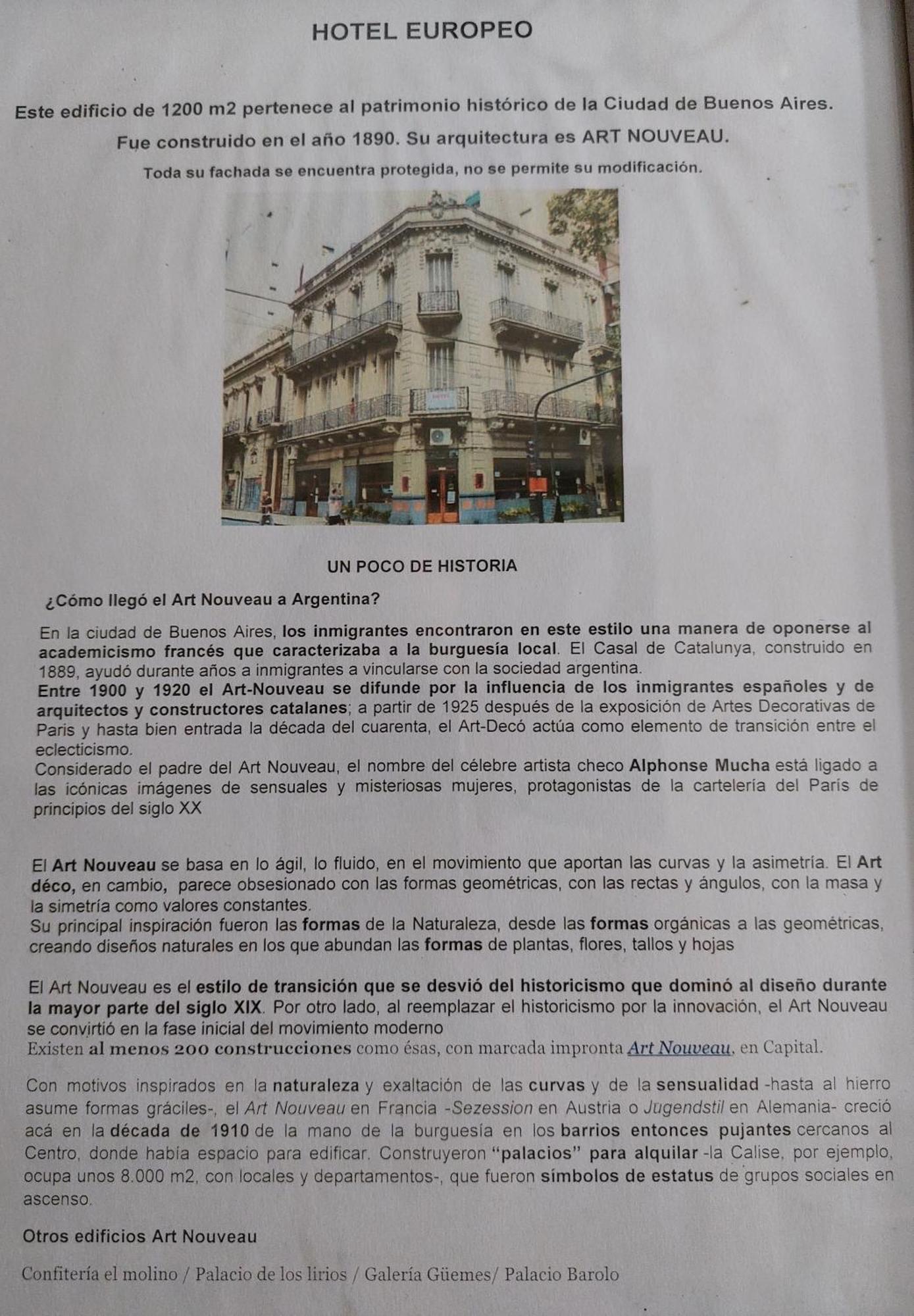 Hotel Europeo Буенос Айрес Екстериор снимка